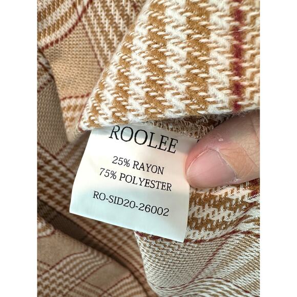 ROOLEE | Plaid Houndstooth Open Front Cropped Blazer Jacket NWT | Size Large - Picture 8 of 9
